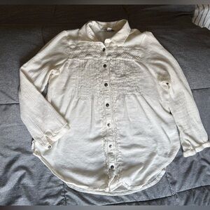 American Eagle Outfitters Cream Textured Blouse